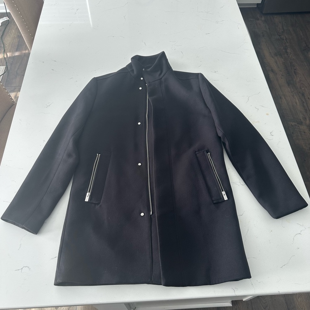 Chic Black Coat with Silver Accents
